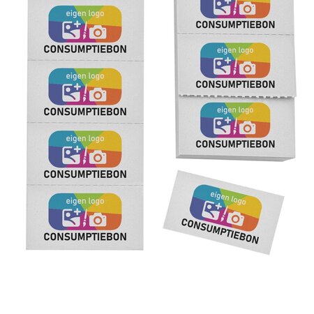 Consumptiebonnen maken met eigen logo full colour op strips - per 1000 bonnen