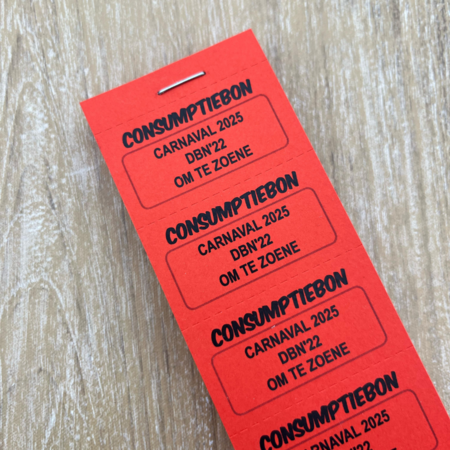 CombiCraft Consumptiebonnen bedrukken met 3 regels eigen tekst - per 1000 bonnen