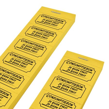 Consumptiebonnen bedrukken met 2 regels eigen tekst - per 1000 bonnen