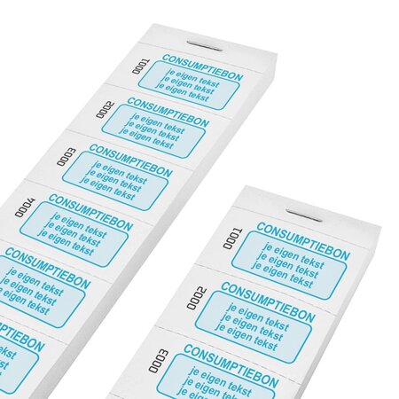 Consumptiebonnen drukken met nummering en eigen tekst - per 1000 bonnen