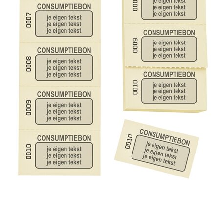 CombiCraft Consumptiebonnen drukken met nummering en eigen tekst - per 1000 bonnen
