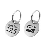 CombiCraft Aluminium sleutellabel met nummer, tekst en logo zilverkleurig tweezijdige gravering - per stuk