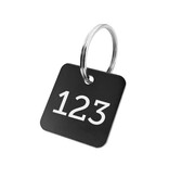 CombiCraft Aluminium sleutellabel 30x30mm met nummer rechthoek zwart - per stuk