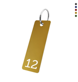 CombiCraft Aluminium sleutellabel 70x25mm met nummer rechthoek - per stuk