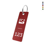 CombiCraft Aluminium sleutellabel 25x70mm met nummer en logo - per stuk