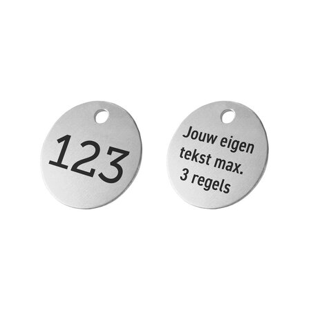 CombiCraft Aluminium nummerplaatje met nummer en tekst dubbelzijdig gegraveerd zilverkleurig - per stuk