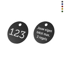 Aluminium nummer plaatje met tekst (tweezijdig)