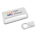 Aluminium naambadge Badgemaster 72x38mm met eigen logo in onderdruk - per stuk