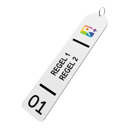 Combipaneel XXL-sleutelhanger met logo, tekst en nummer - per stuk