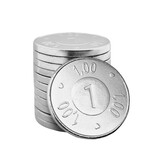 Testmunt: Staal vernikkelde munt in € 1 formaat - per stuk