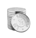 CombiCraft Testmunt: Staal vernikkelde munt in € 0,50 formaat - per stuk