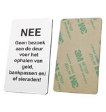 Kunststof waarschuwingsbordje oplichting aan de deur - per stuk