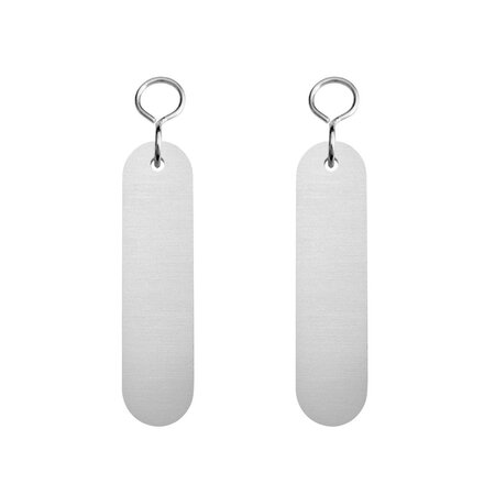 Blanco aluminium hotel sleutelhanger Victor 20x78mm - per stuk
