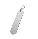 Blanco aluminium hotel sleutelhanger Victor 20x78mm - per stuk