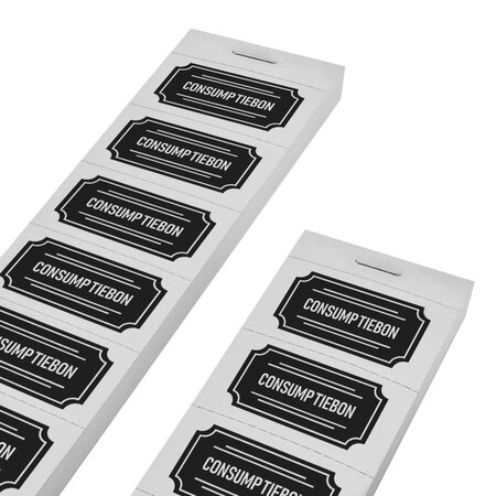 Consumptiebon in klassieke stijl met tekst consumptiebon op strips - per 1000 bonnen