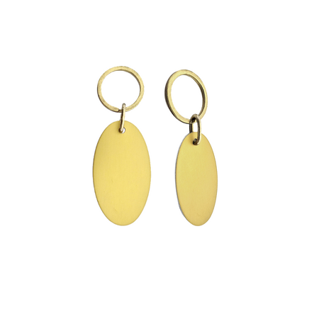 CombiCraft Blanco aluminium hotel sleutelhanger Louis 37x67mm goudkleurig - per stuk