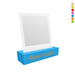 Houten fotohouder 100x30mm met tekst - per stuk
