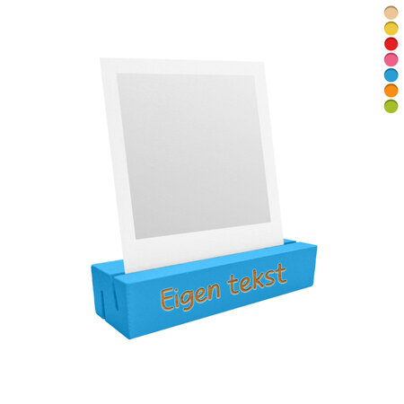 Houten fotohouder 100x30mm met tekst - per stuk