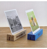 Houten fotohouder 100x30mm met tekst - per stuk