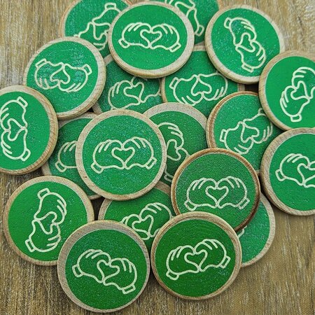 CombiCraft Houten munten Ø37mm met jouw eigen ontwerp - per 100 stuks