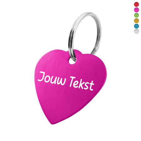 Aluminium sleutellabel hart 29x29mm met tekst - per 1 stuk