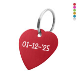 Aluminium sleutellabel hart 29x29mm met datum - per 1 stuk
