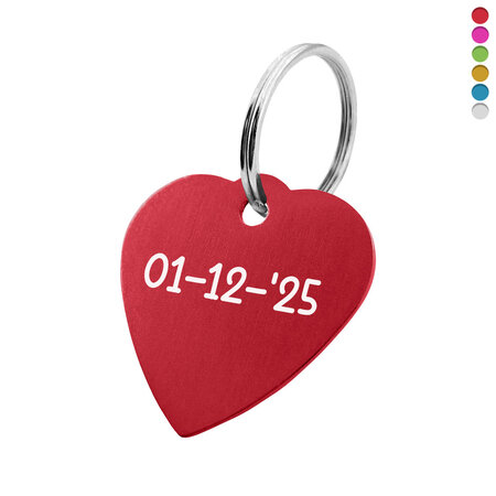 Aluminium sleutellabel hart 29x29mm met datum - per 1 stuk