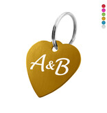 Aluminium sleutellabel hart 29x29mm met initialen- per 1 stuk