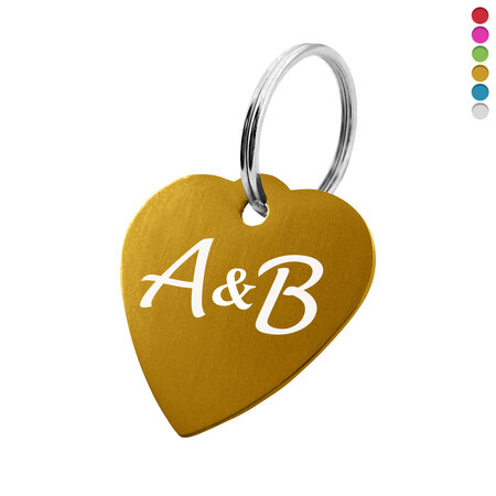 Aluminium sleutellabel hart 29x29mm met initialen- per 1 stuk