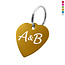 Aluminium sleutellabel hart 29x29mm met initialen- per 1 stuk