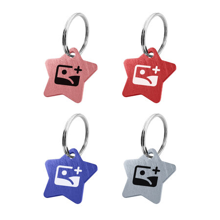 CombiCraft Aluminium sleutellabel ster 27x27mm met tekst - per 1 stuk