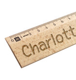 Houten liniaal 30cm gegraveerd met naam - per stuk