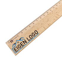Houten liniaal met logo - per stuk