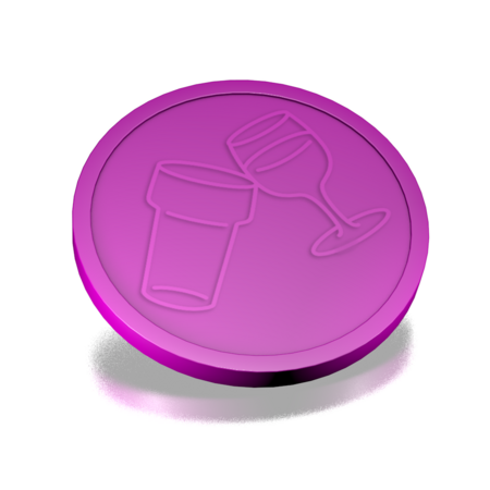 CombiCraft Plastic reliëfmunten met een bier en wijn icoon Ø29mm - per 250 stuks