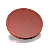 CombiCraft Plastic reliëfmunten met een bier en wijn icoon Ø29mm - per 250 stuks