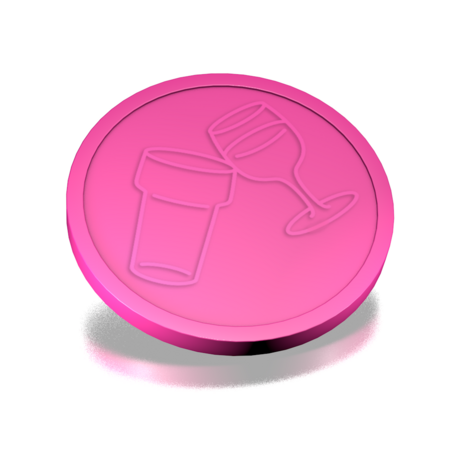 CombiCraft Plastic reliëfmunten met een bier en wijn icoon Ø29mm - per 250 stuks