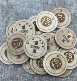 CombiCraft Houten munten met eigen gravering Ø50mm - per 100 stuks