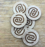 Houten munten met eigen gravering Ø50mm - per 100 stuks