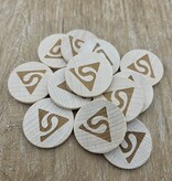 Houten munten met eigen gravering Ø50mm - per 100 stuks