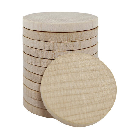 Blanco houten munten Ø29mm - per 100 stuks