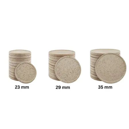 Blanco houtvezel munten Ø29mm - per 100 stuks
