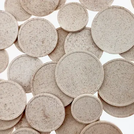 Blanco houtvezel munten Ø29mm - per 100 stuks