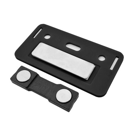Blanco plastic naambadge Business met magneet of speld 72x38mm - per stuk