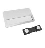 Blanco aluminium naambadge Business met magneet 72x38mm - per 1 stuk