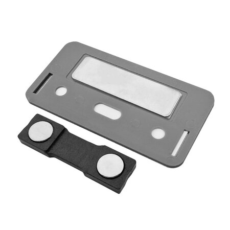 Blanco aluminium naambadge Business met magneet 72x38mm - per 1 stuk