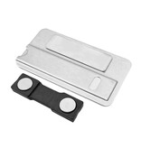 Blanco aluminium naambadge Business met magneet 72x38mm - per 1 stuk