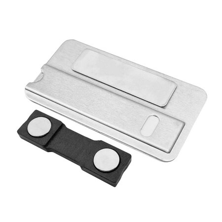 CombiCraft Blanco aluminium naambadge Business met magneet 72x38mm - per 1 stuk
