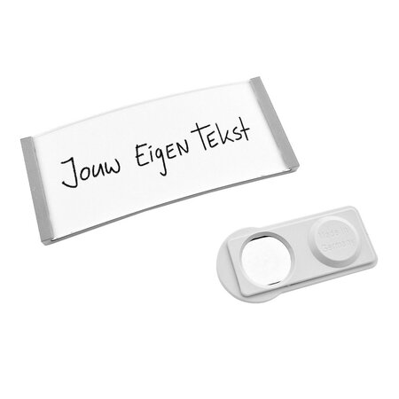 Blanco Polar naambadge kunststof met magneet lichtgrijs - per 1 stuk