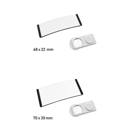 CombiCraft Blanco Polar naambadge kunststof met magneet zwart - per 1 stuk