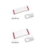 Blanco Polar naambadge kunststof met magneet rood - per 1 stuk